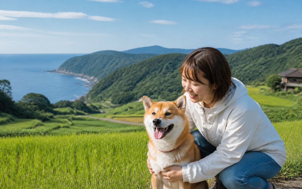 島根県を犬と旅する旅行イメージ
