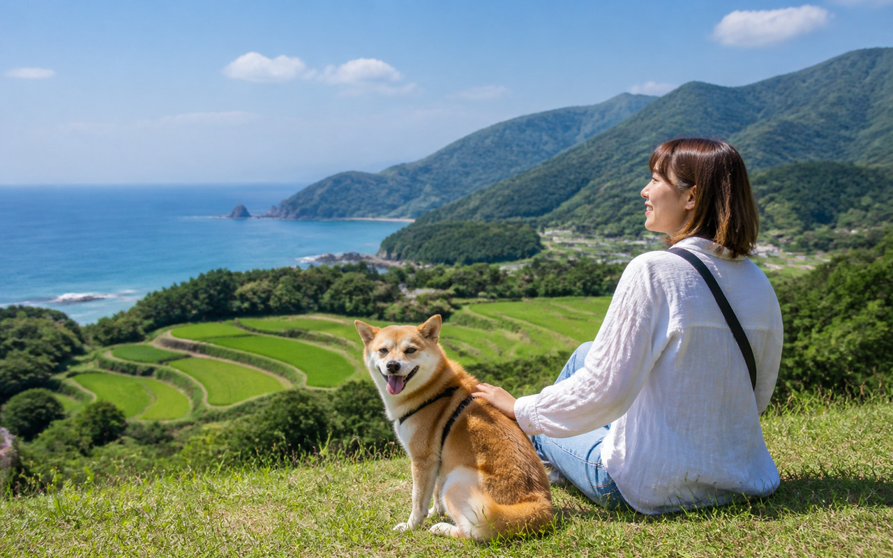 徳島県を犬と旅する旅行イメージ
