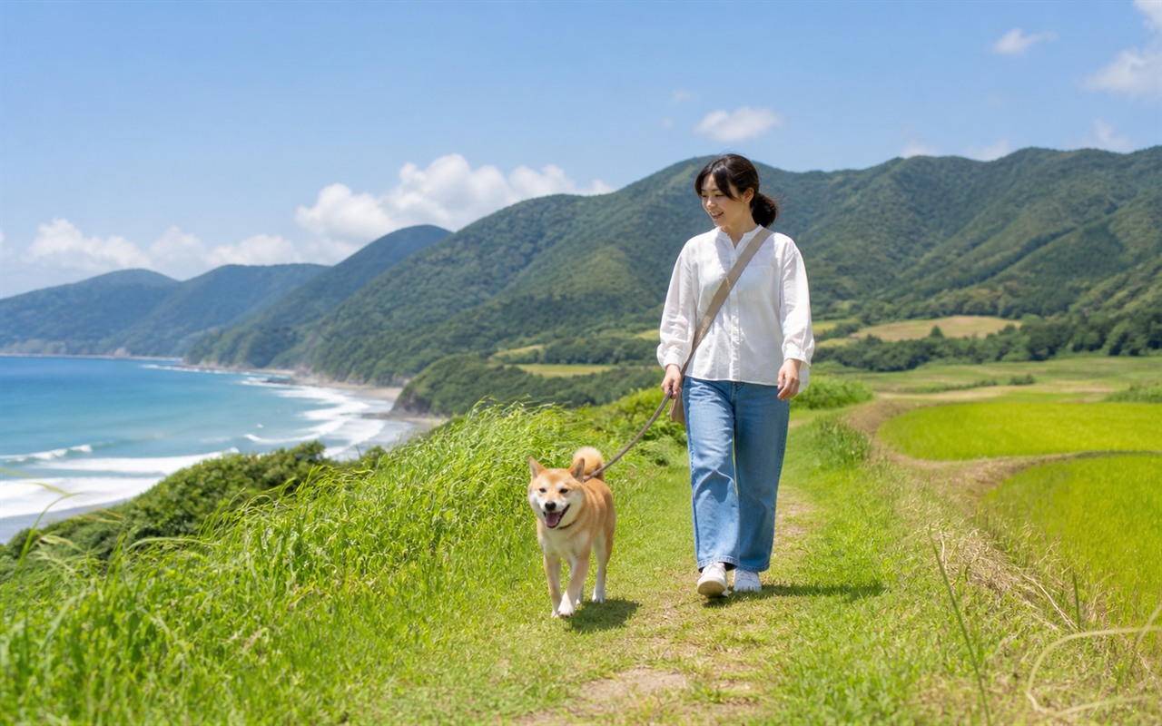 鳥取県を犬と旅する旅行イメージ