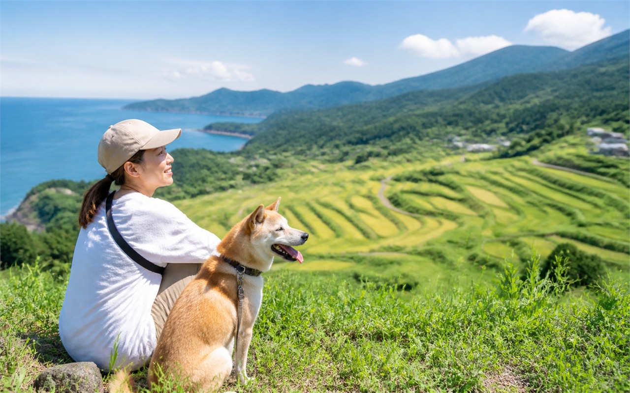山形県を犬と旅する旅行イメージ