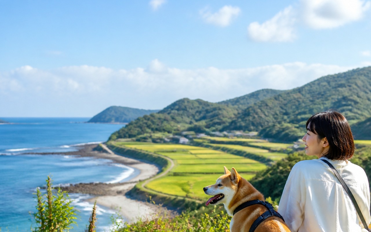 山口県を犬と旅する旅行イメージ