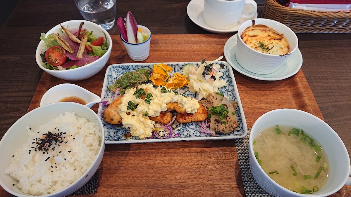 カフェボタンの実際の写真
